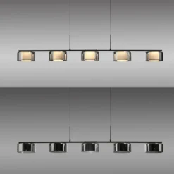 Paul Neuhaus lámpara colgante LED Rika, 119 cm, cristal, atenuable
