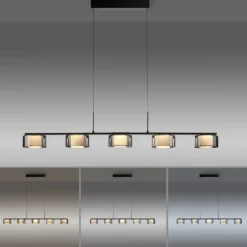 Paul Neuhaus lámpara colgante LED Rika, 119 cm, cristal, atenuable