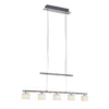 Paul Neuhaus lámpara colgante LED Hydra, color acero, cristal, 80cm