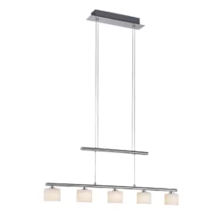 Paul Neuhaus lámpara colgante LED Hydra, color acero, cristal, 80cm