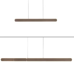 Paul Neuhaus Lámpara colgante LED Adriana, marrón, longitud 160 cm