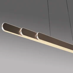 Paul Neuhaus Lámpara colgante LED Adriana, marrón, longitud 160 cm