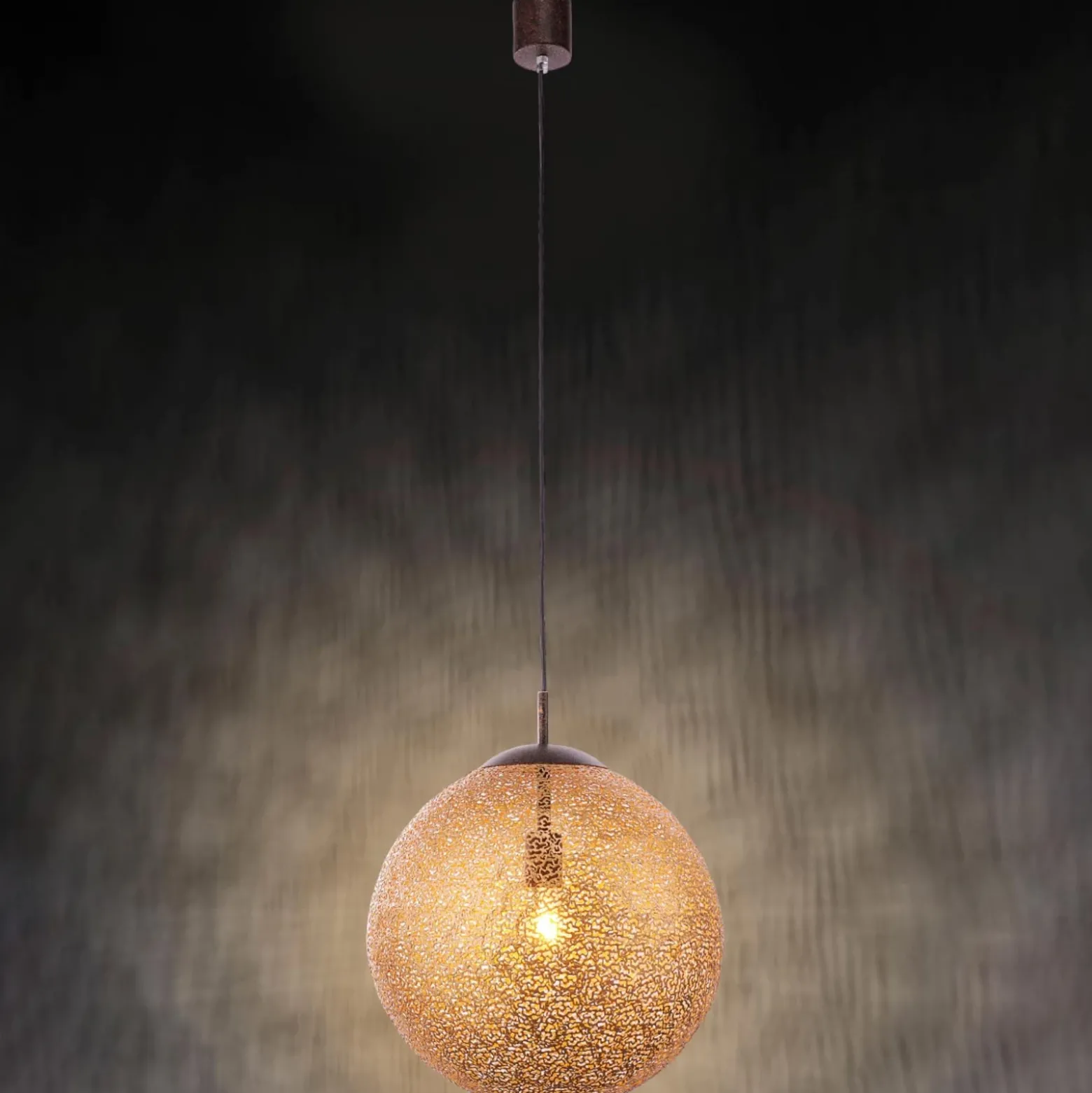 Paul Neuhaus Lámpara colgante Greta, Ø 40 cm, color dorado, metal