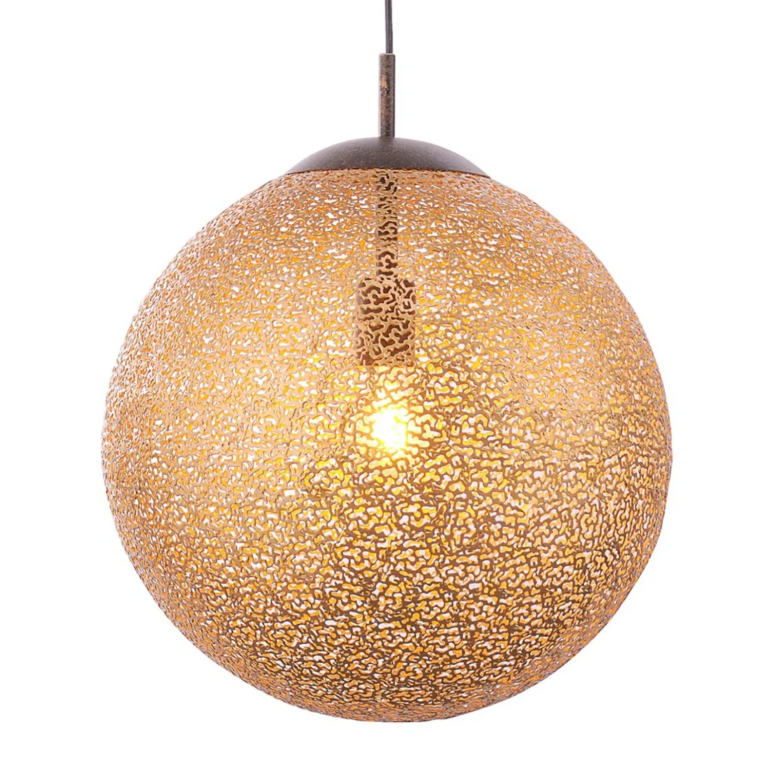 Paul Neuhaus Lámpara colgante Greta, Ø 40 cm, color dorado, metal
