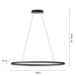 Paul Neuhaus lámpara colgante LED Titus, 118x56cm, CCT, atenuable