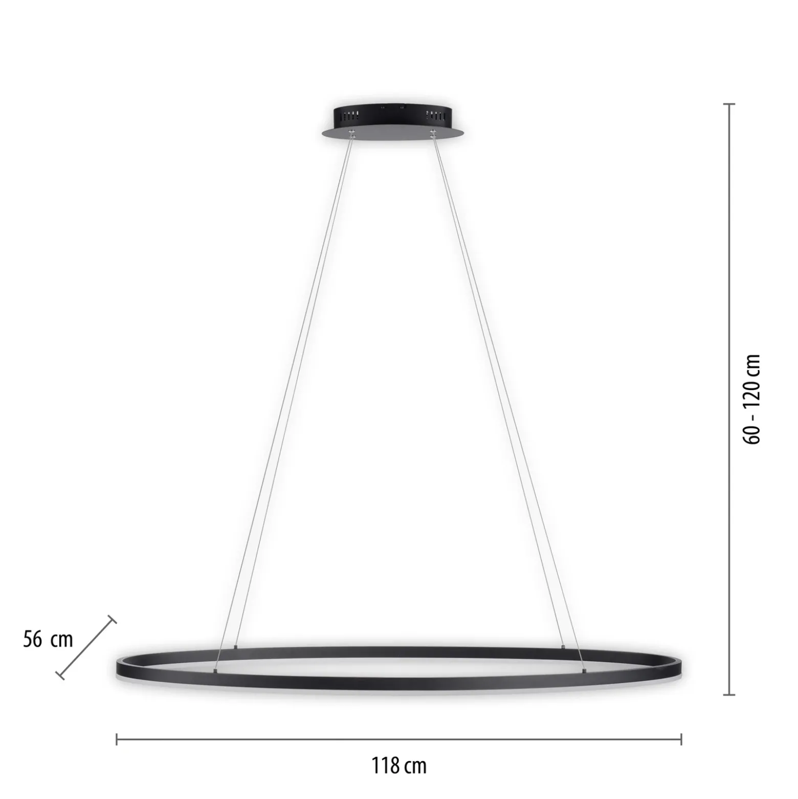 Paul Neuhaus lámpara colgante LED Titus, 118x56cm, CCT, atenuable