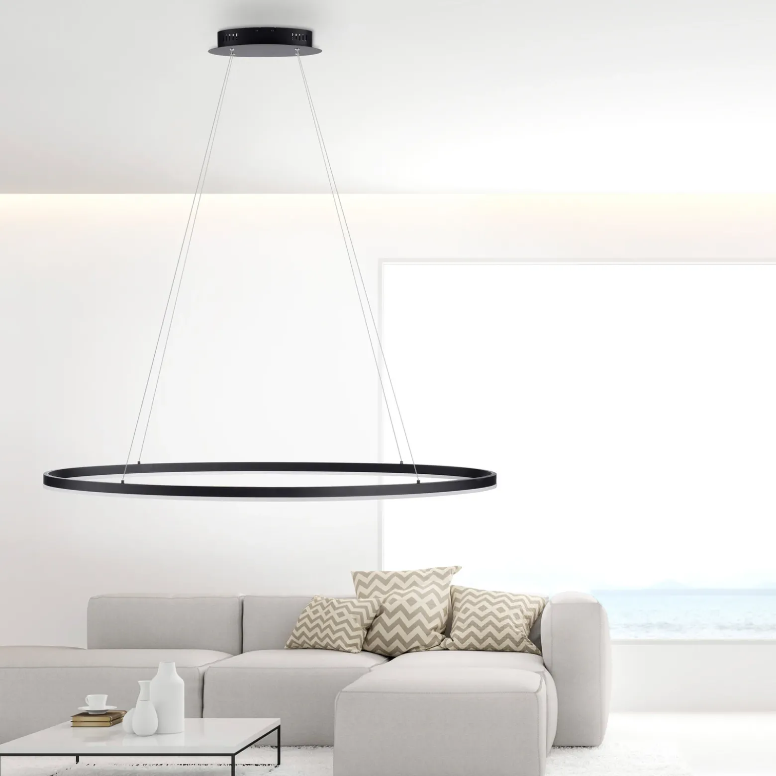 Paul Neuhaus lámpara colgante LED Titus, 118x56cm, CCT, atenuable