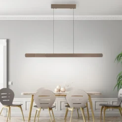 Paul Neuhaus Lámpara colgante LED Adriana, marrón, longitud 160 cm