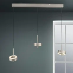 Paul Neuhaus Lámpara colgante SMART+ Q-Rotate, aluminio 3 luces.