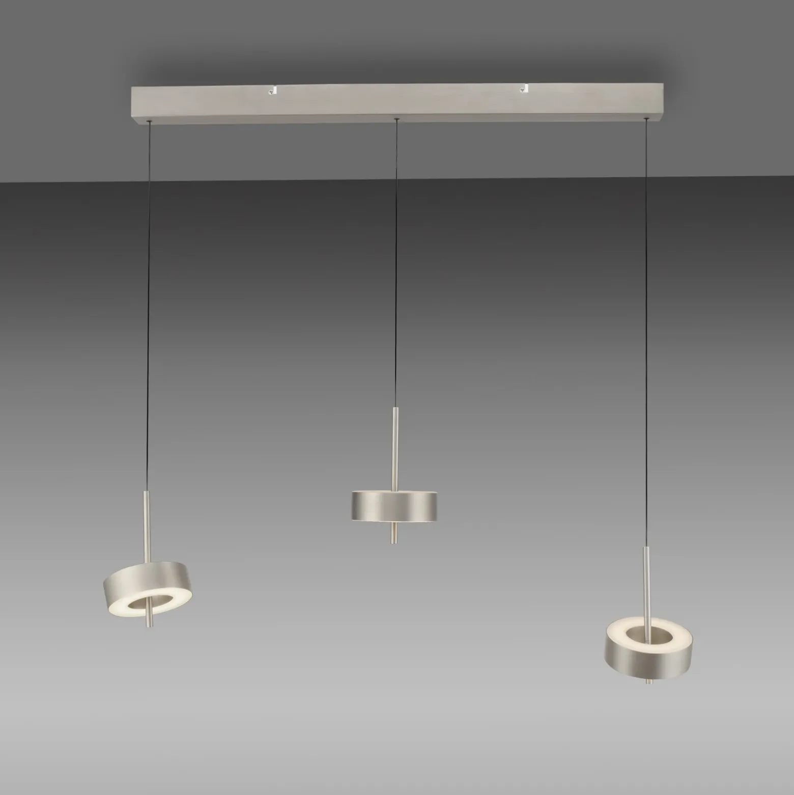 Paul Neuhaus Lámpara colgante SMART+ Q-Rotate, aluminio 3 luces.