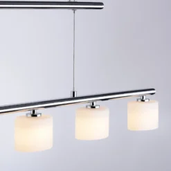 Paul Neuhaus lámpara colgante LED Hydra, color acero, cristal, 80cm