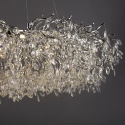 Paul Neuhaus lámpara de araña Ricicle, cromo, longitud 150 cm