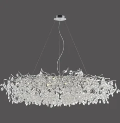 Paul Neuhaus lámpara de araña Ricicle, cromo, longitud 150 cm
