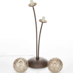 Paul Neuhaus Lámpara de mesa Greta, óxido/oro, metal, 2 luces, G9