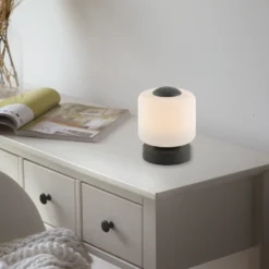 Paul Neuhaus Lámpara de mesa LED Bota, antracita, cristal, atenuable