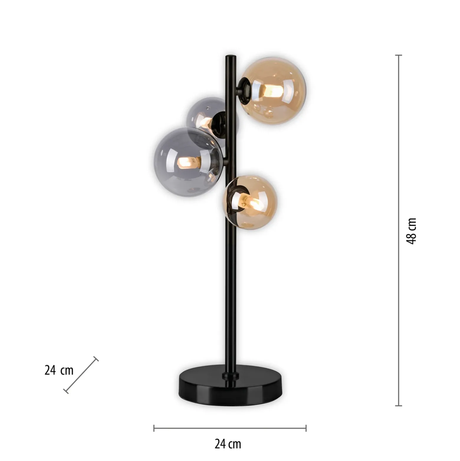 Paul Neuhaus Lámpara de mesa Popsicle, cristal, 48 cm de altura, G9