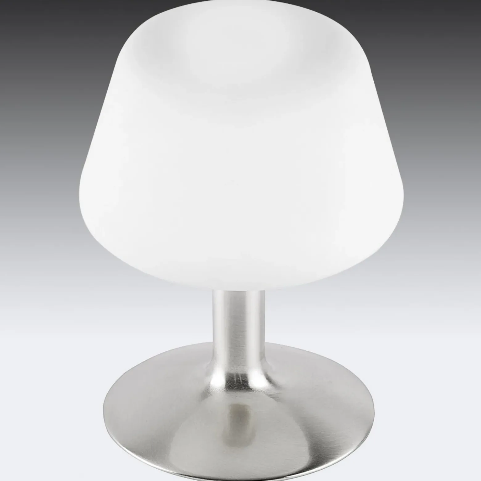 Paul Neuhaus Lámpara de mesa Till, color acero, cristal, atenuable