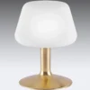 Paul Neuhaus Lámpara de mesa Till, color latón, cristal, atenuable