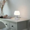 Paul Neuhaus Lámpara de mesa Till, color acero, cristal, atenuable