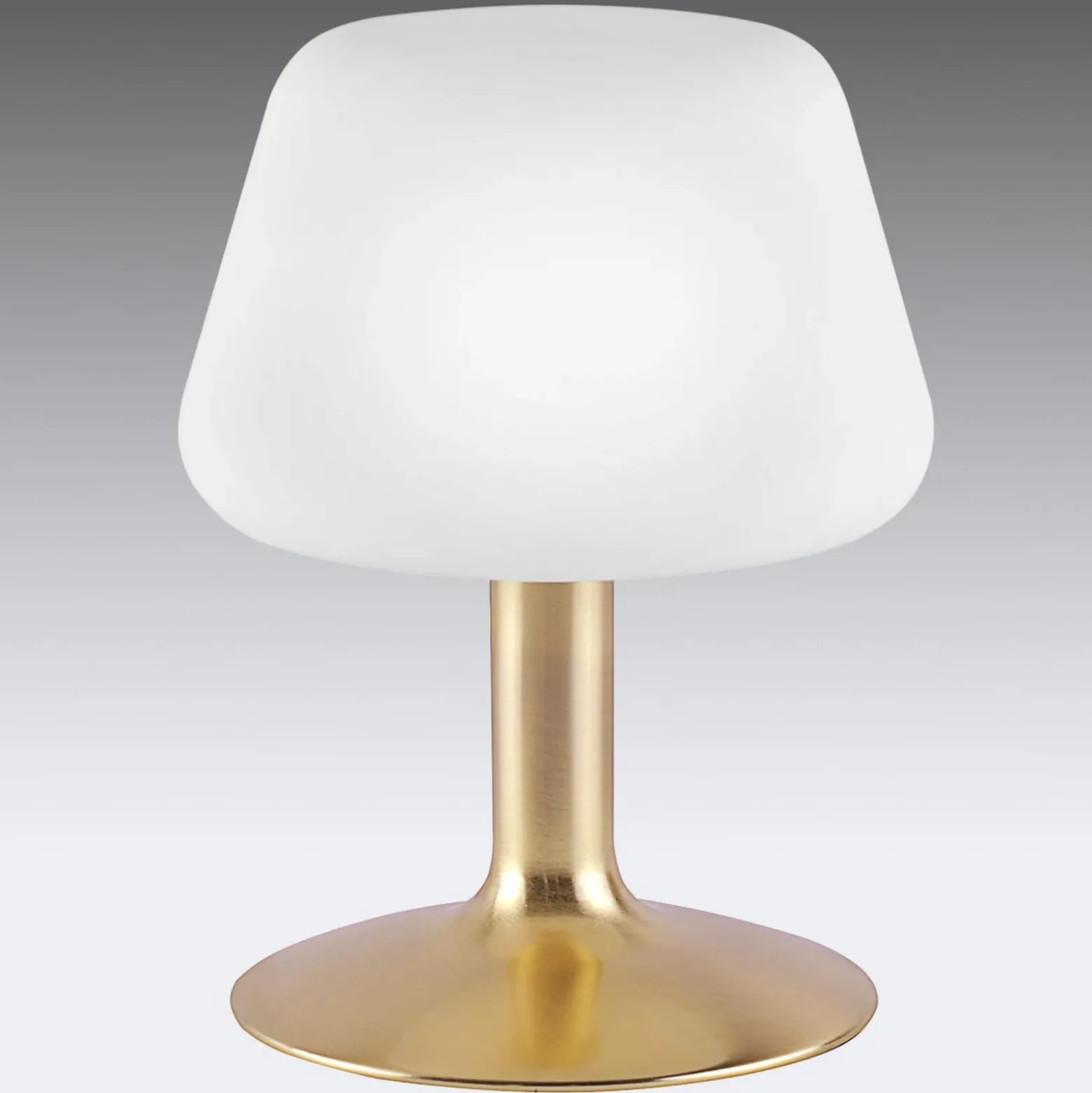 Paul Neuhaus Lámpara de mesa Till, color latón, cristal, atenuable