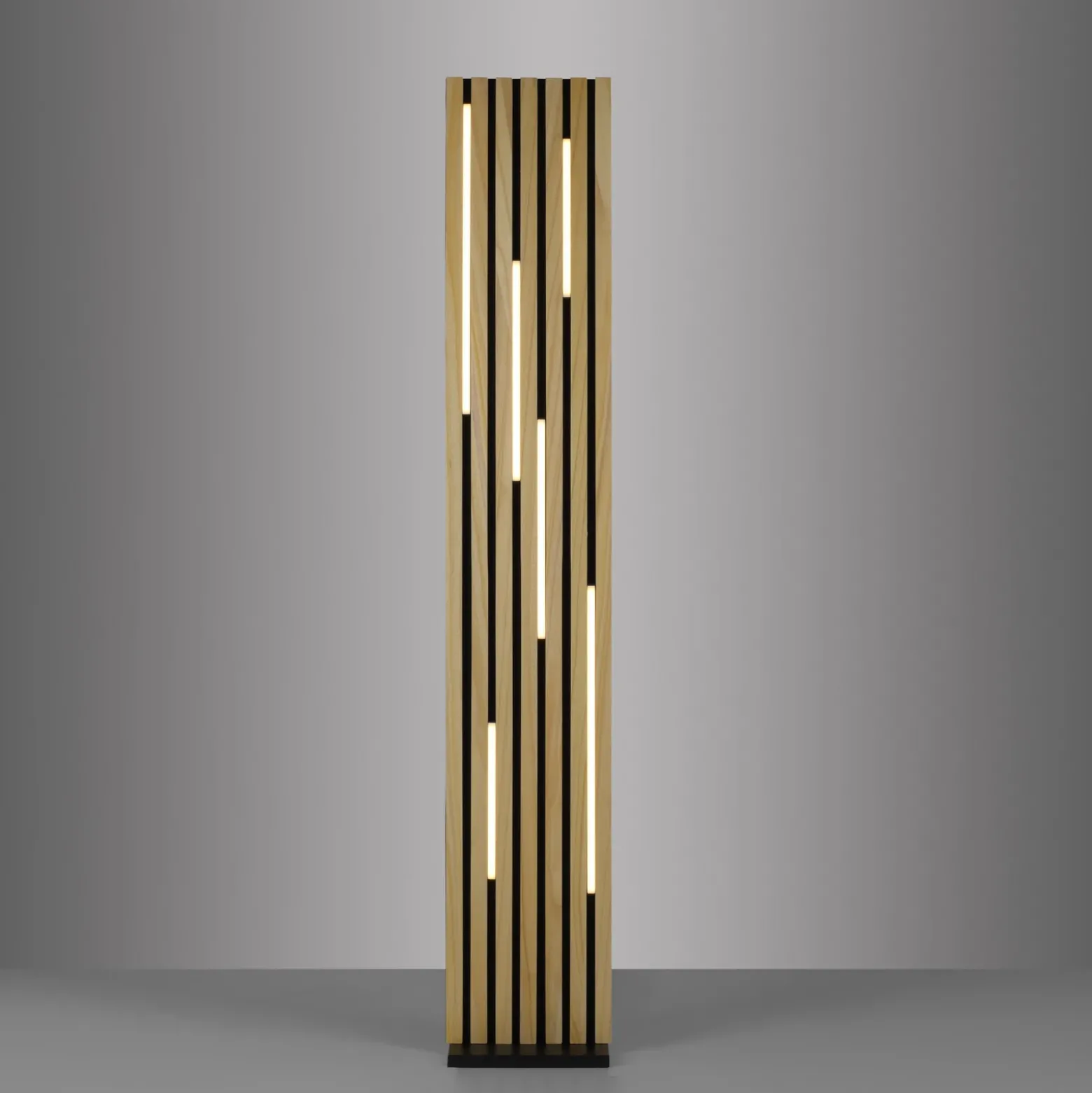 Paul Neuhaus Lámpara de pie LED inteligente Q-Acoustic madera altura 162 cm