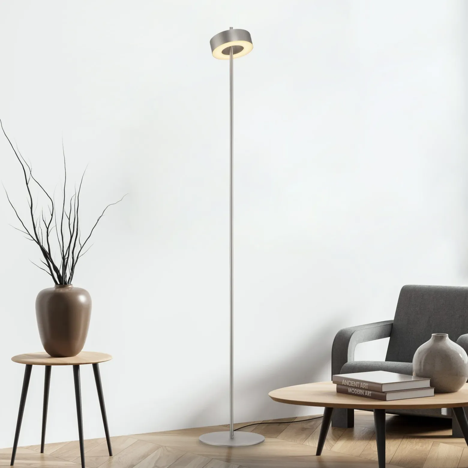Paul Neuhaus Lámpara de pie LED inteligente Q-Rotate aluminio 140 cm