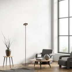 Paul Neuhaus Lámpara de pie LED inteligente Q-Rotate marrón oscuro 140 cm