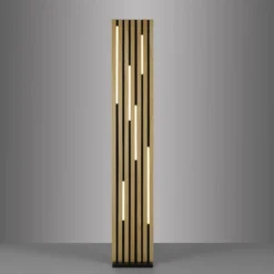Paul Neuhaus Lámpara de pie LED inteligente Q-Acoustic madera altura 162 cm