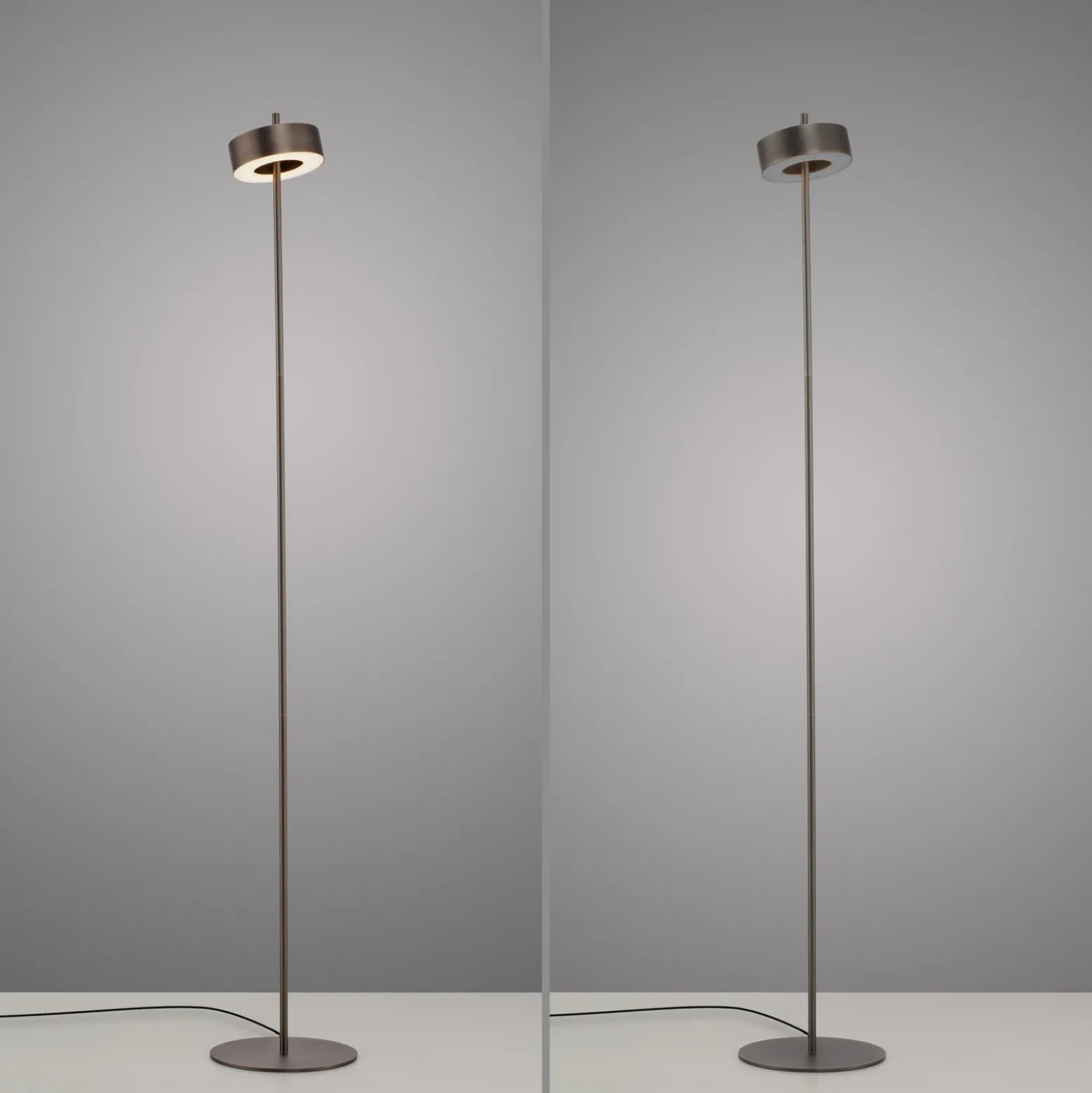 Paul Neuhaus Lámpara de pie LED inteligente Q-Rotate marrón oscuro 140 cm