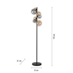 Paul Neuhaus lámpara de pie Popsicle, vidrio, 155 cm de altura, G9