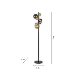 Paul Neuhaus lámpara de pie Popsicle, vidrio, 155 cm de altura, G9