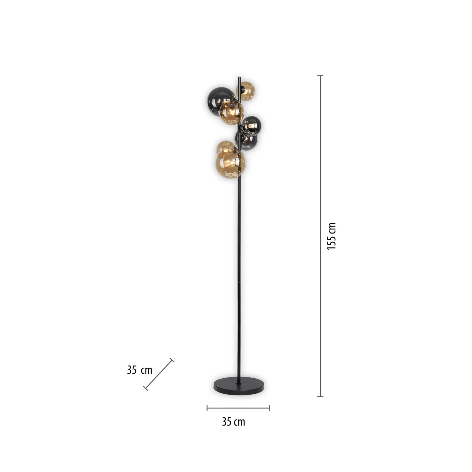 Paul Neuhaus lámpara de pie Popsicle, vidrio, 155 cm de altura, G9