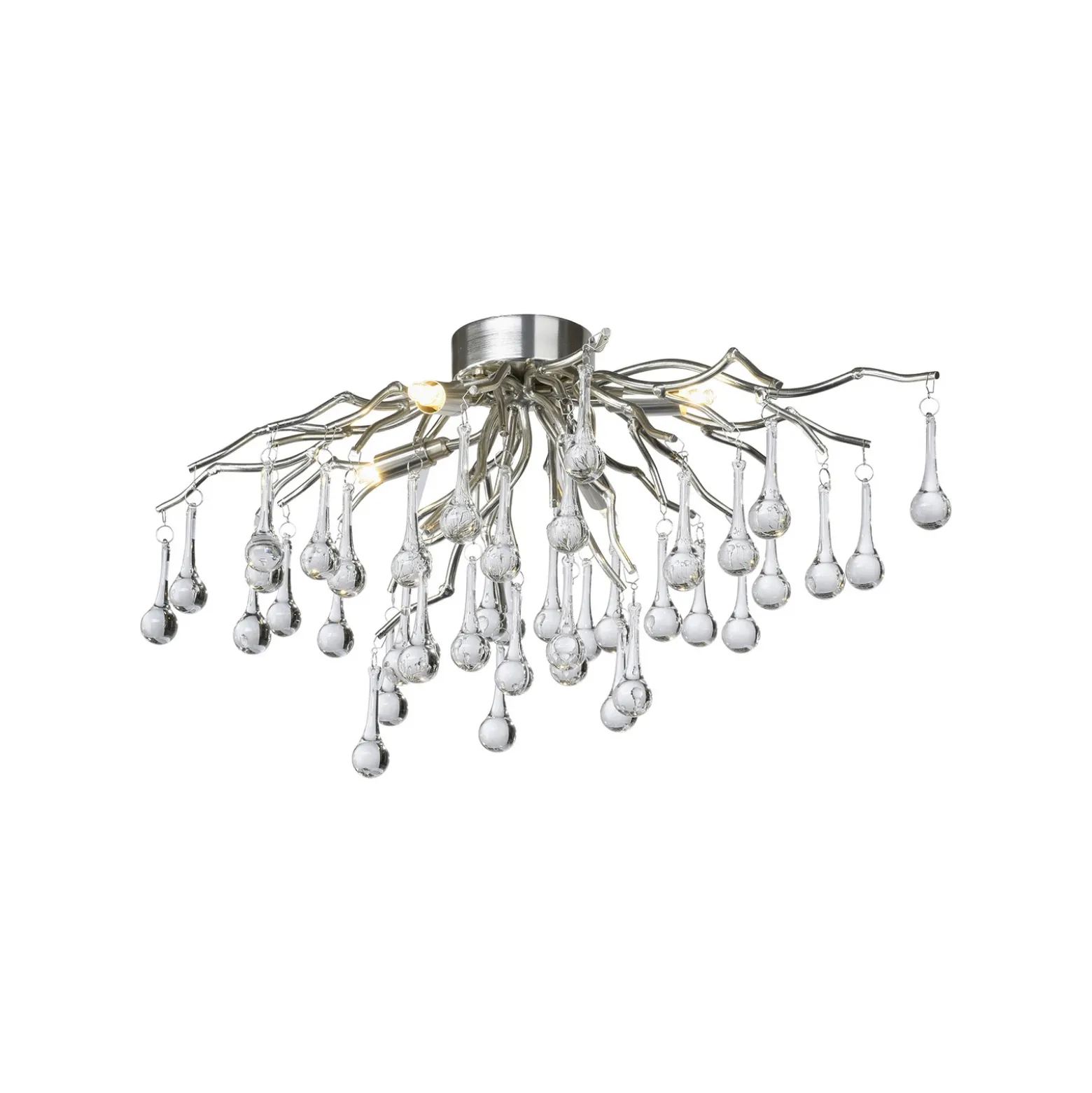 Paul Neuhaus lámpara de techo Icicle, colgante de cristal, 4 luces, plata