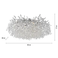 Paul Neuhaus Lámpara de techo Ricicle, colgante de cristal, Ø 80 cm