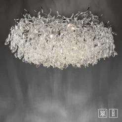 Paul Neuhaus Lámpara de techo Ricicle, colgante de cristal, Ø 80 cm