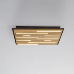 Paul Neuhaus Lámpara de techo SMART+ Q-Acoustic de madera 62 x 62 cm