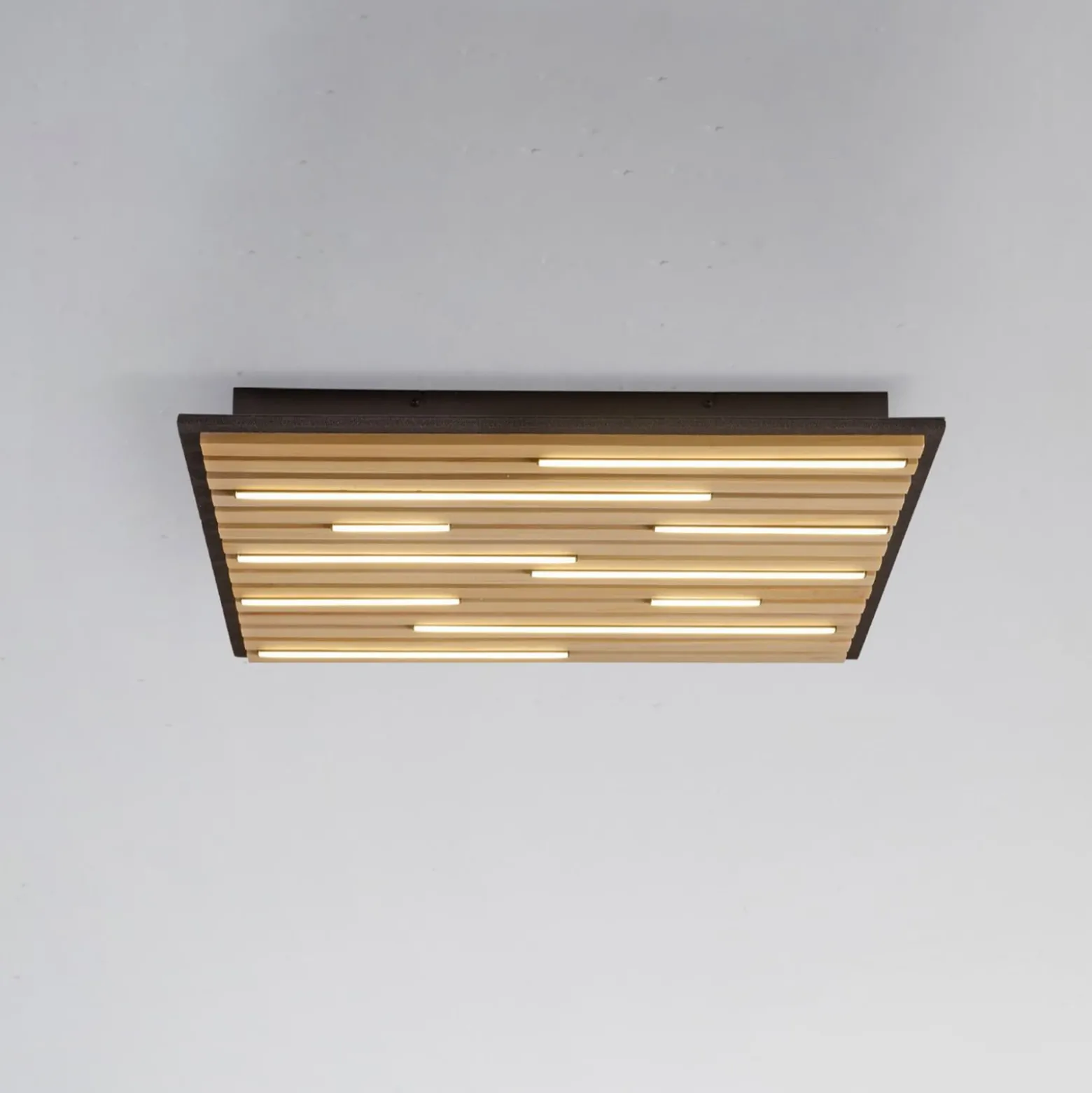 Paul Neuhaus Lámpara de techo SMART+ Q-Acoustic de madera 62 x 62 cm