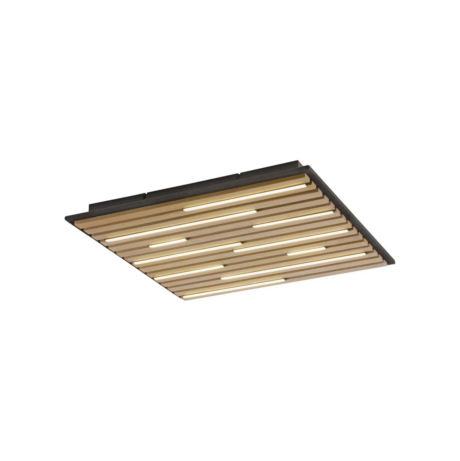 Paul Neuhaus Lámpara de techo SMART+ Q-Acoustic de madera 62 x 62 cm