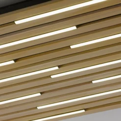 Paul Neuhaus Lámpara de techo SMART+ Q-Acoustic de madera 62 x 62 cm