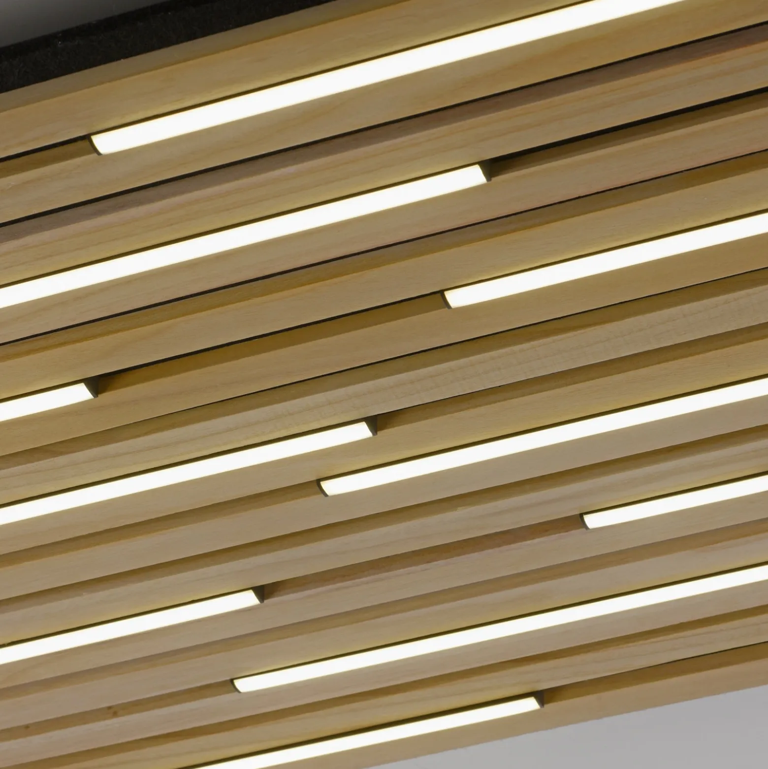 Paul Neuhaus Lámpara de techo SMART+ Q-Acoustic de madera 62 x 62 cm