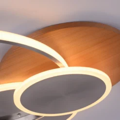 Paul Neuhaus Lámpara LED de techo Palma, madera, CCT, 65cm, atenuable