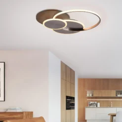 Paul Neuhaus Lámpara LED de techo Palma, madera, CCT, 65cm, atenuable