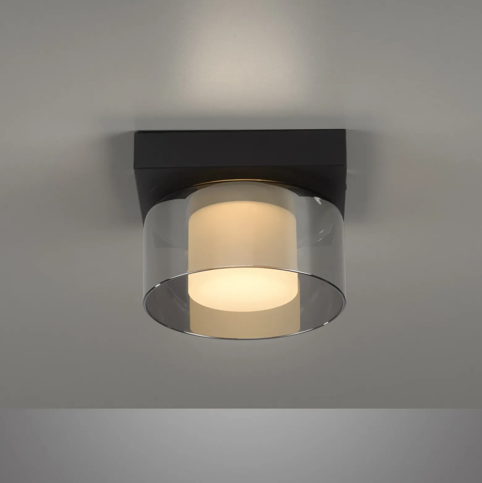 Paul Neuhaus Lámpara LED de techo Rika, Ø 15 cm, cristal, atenuable