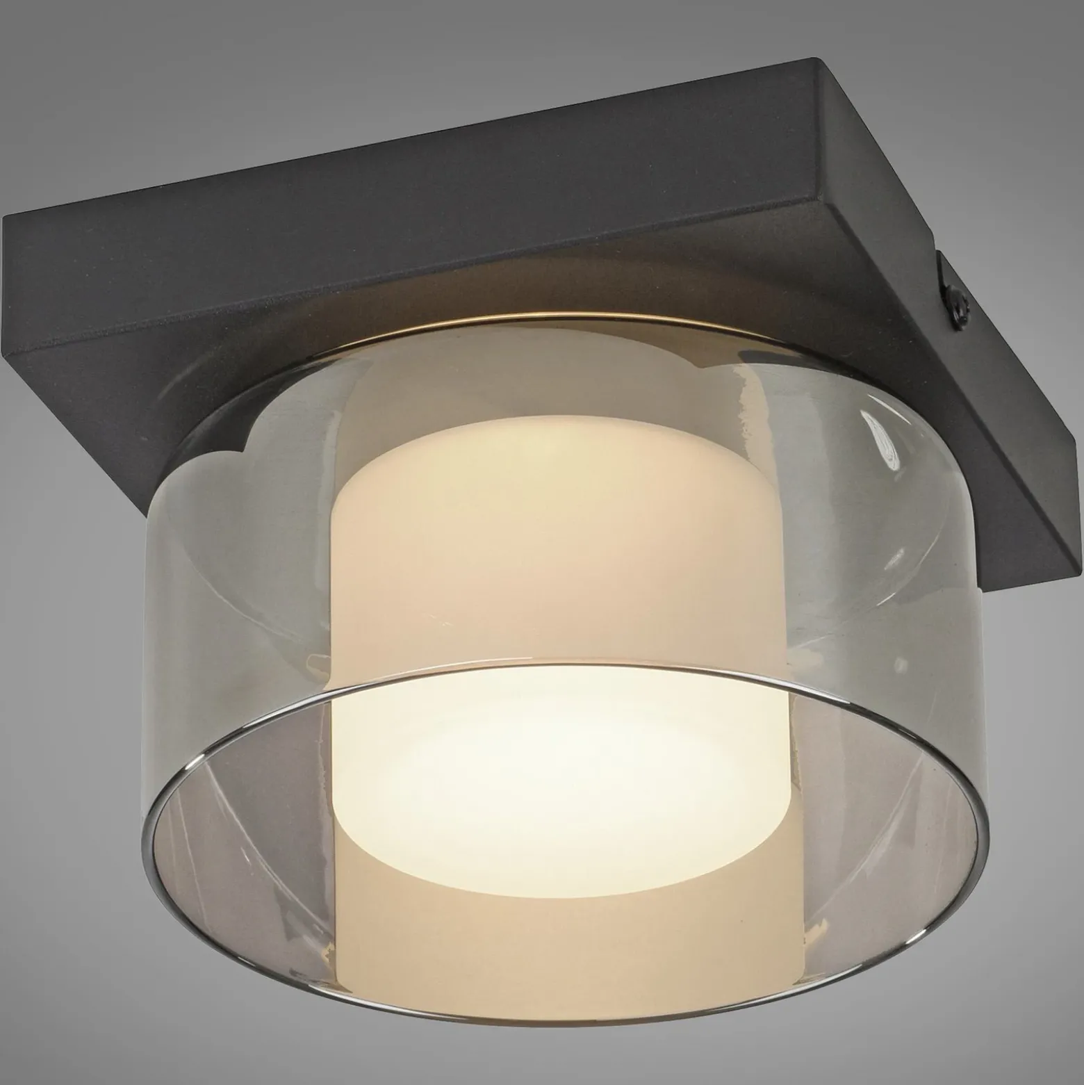 Paul Neuhaus Lámpara LED de techo Rika, Ø 15 cm, cristal, atenuable