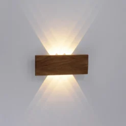 Paul Neuhaus Palma aplique de pared LED madera 32 cm