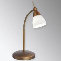 Paul Neuhaus Pino lámpara de mesa, latón antiguo, 45 cm, atenuable