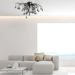 Paul Neuhaus plafón Icicle, 4 luces, negro