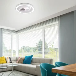 Paul Neuhaus Plafón LED Eliza, blanco, metal, Ø 60 cm