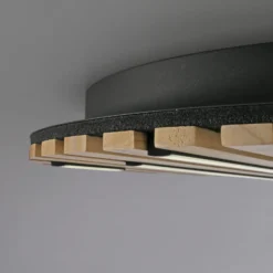 Paul Neuhaus Plafón SMART+ Q-Acoustic, madera Ø 60 cm