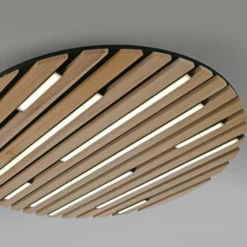 Paul Neuhaus Plafón SMART+ Q-Acoustic, madera Ø 60 cm